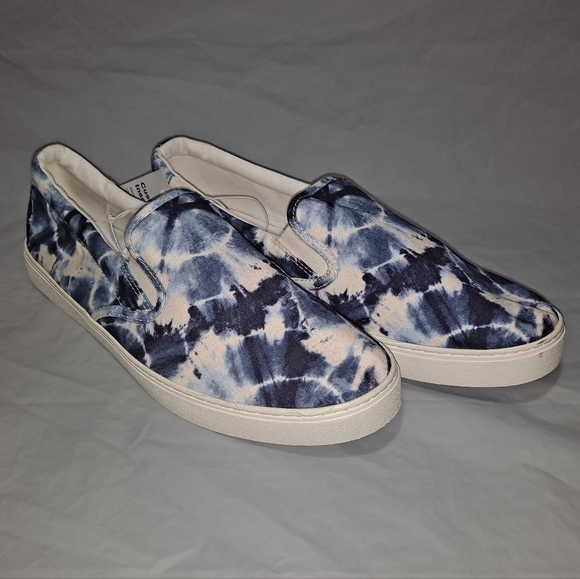 "NWT" Old Navy Tie-Dye Slip-on Sneakers Women's 11 Blue & White Cushioned Insole - Picture 4 of 13